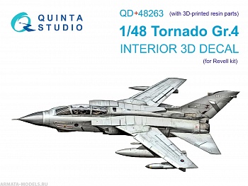 QD+48263 3D Декаль интерьера кабины Tornado GR.4 (Revell) (с 3D-печатными деталями)