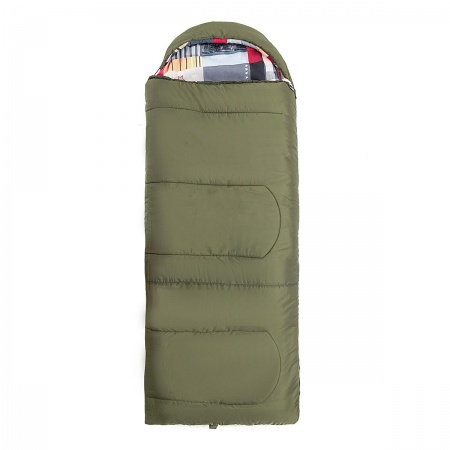 Спальный мешок OLYMPUS Wide 400 (220х90, холлофайбер, зеленый/город) (T-HS-SB-OW-400-NC) Helios