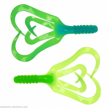 Твистер Credo Four Tail 3,35"/8,5 см Blue Lime 10шт. (HS-20-040) Helios