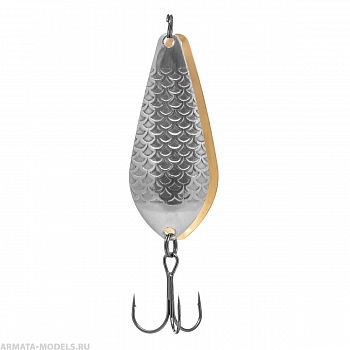 Блесна Колеб.тандем Атом Б 21гр 04/02 серебро чешуя/латунь (PR-AB-21-04/02) Premier( цена указана за упаковку, в количестве 5шт.)