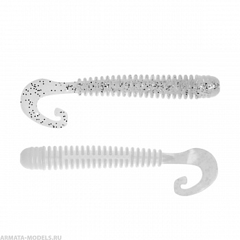 Твистер Credo Long Body 2,95"/7,5 см White & Sparkles 12шт. (HS-9-002) Helios