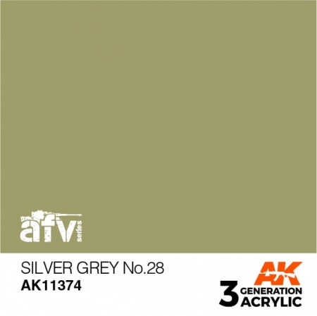 AK11374 Краска акриловая 3Gen Silver Grey No.28