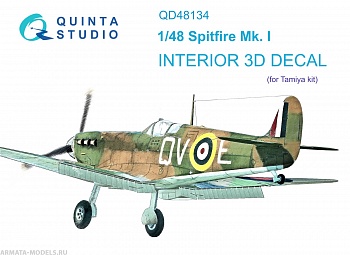 QD48134 3D Декаль интерьера Spitfire Mk.I (Tamiya)