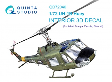 QD72046 3D Декаль интерьера кабины Uh-1B (Italeri)