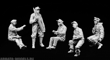 3086STAL King Tiger crew in action 5 фигурок